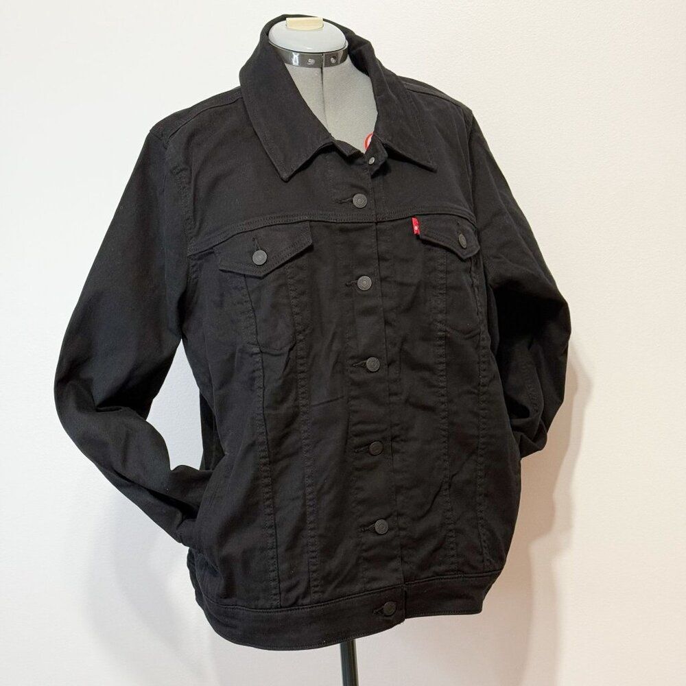 Levi's NWT Sz 2X Black Plus Trucker Denim Jean Jacket - Picture 10 of 15